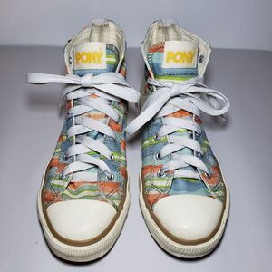 Pony High-Top Canvas Sneakers Size 7.5